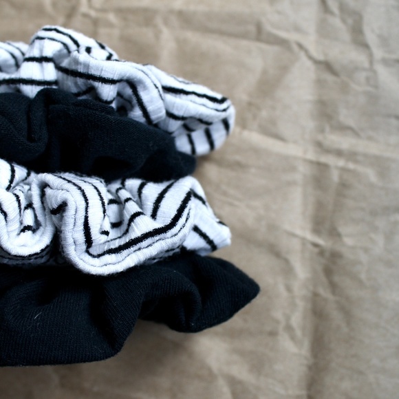 FOUR HANDMADE UPCYCLED SCRUNCHIES - Picture 1 of 5